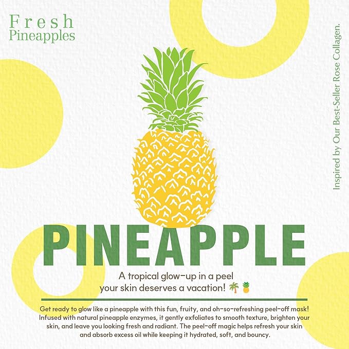 MIGUHARA Pineapple Refining Glow Peel-Off Mask Pack, Facial Mask with Pineapple Extract & Jojoba Seed Oil for Hydrated, Glowing Look and Korean Glass Skin – Smooth, Radiant Skin (60ml/2.02 fl.oz.)