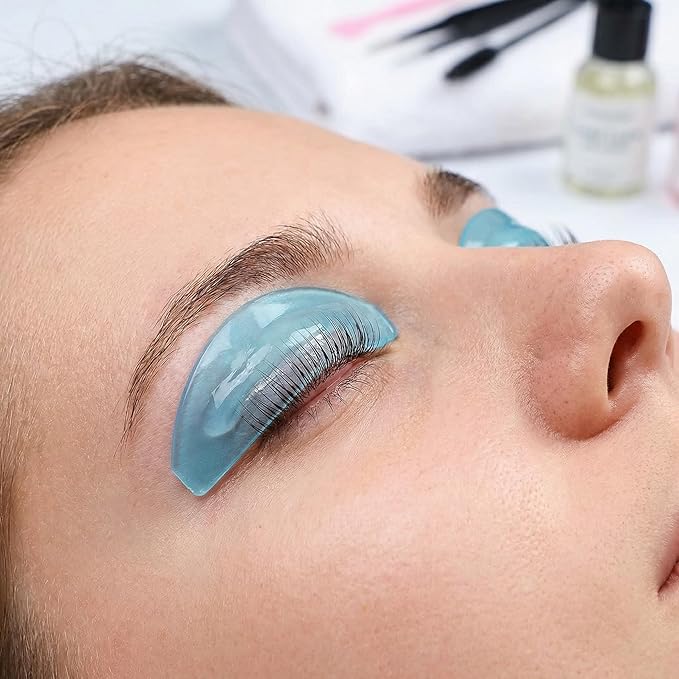 Lash Lift Shields – Washable and Reusable Korean Super Sticky Flat Pads for Eyelash Perm, No.1 Lash Lift Softening Shields for Women Beauty, Pink (1 Pair Pink + 1 Pairs Blue)