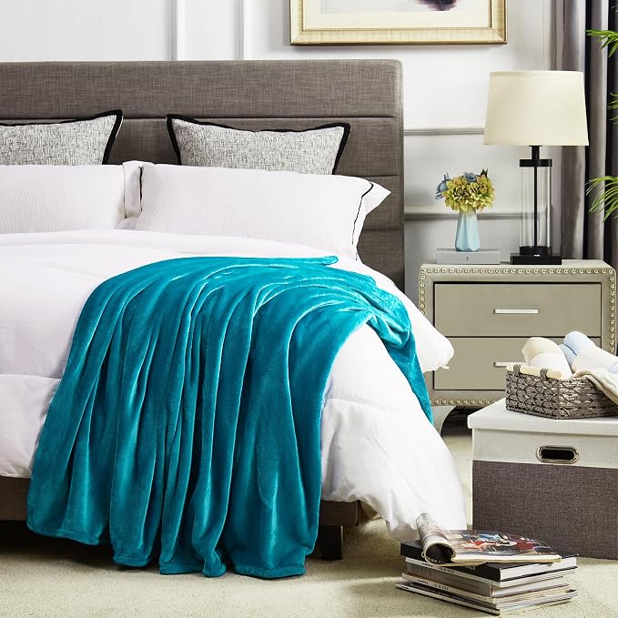 DREAMNINE Extra Large Fleece Blanket Soft Comfy Fluffy Bed Blankets King Size 90" x 108",Luxury Decorative Fuzzy Blanket for Women Girl,Big Cozy Shaggy Warm Flannel Blankets for Winter Autumn Pet,Teal