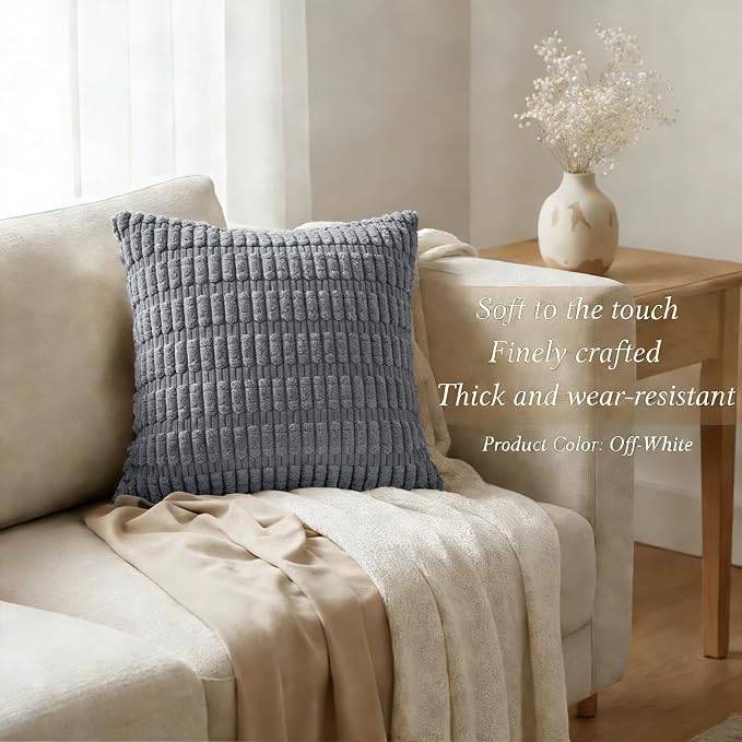 JMGBird Fall Decor Throw Pillows for Couch Pillows with Inserts Included | Decorative Throw Pillows Set of 2, 18x18 Inch Grey Corn Pattern - Square Pillows with Inserts for Indoor Home Decor