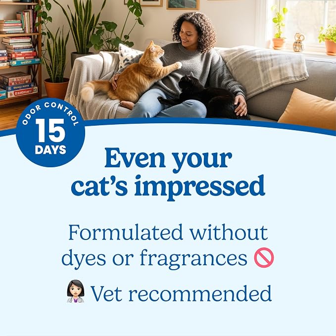 Fresh Step Advanced Simply Unscented Multi Cat Clumping Cat Litter, 18.5 lb | Formulated with No Added Dyes or Fragrances, Ammonia Block Technology, Low Dust, Compatible with Most Automatic Litter Boxes