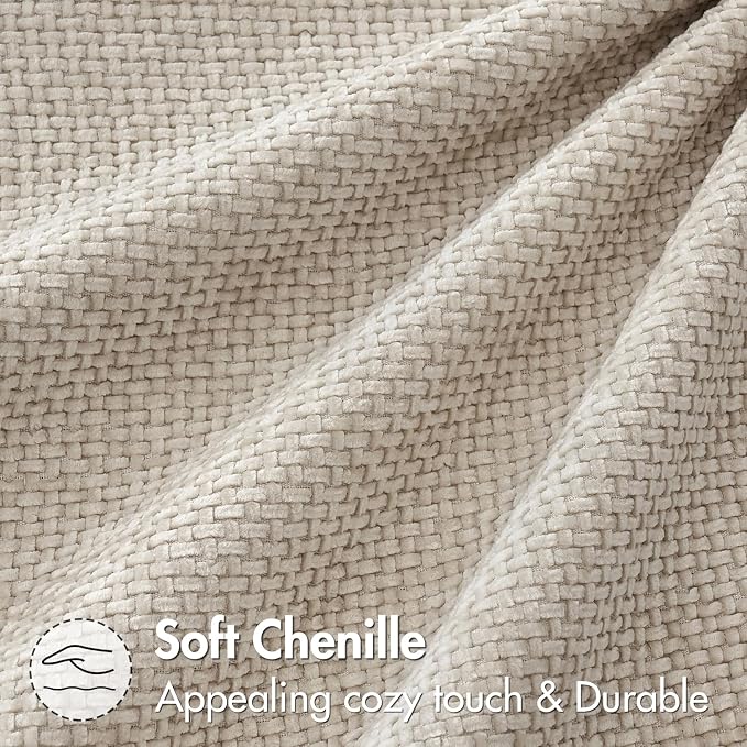 MIULEE Decorative Couch Throw Pillow Covers 16x16 Inch Neutral Beige 2 Pack | Modern Boho Accent, Soft Chenille Pillow Covers, Farmhouse Cushion Cases for Home Decor Bed Sofa Living Room