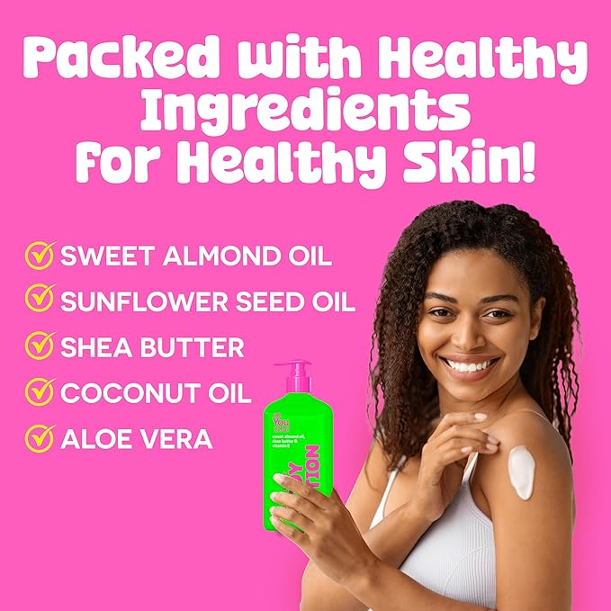 BeYoutiful Coconut Lime Super Smooth Body Lotion for Dry Skin, Natural Hydrating Moisturizer for Kids and Teens, Cruelty Free Skin Care, 17oz