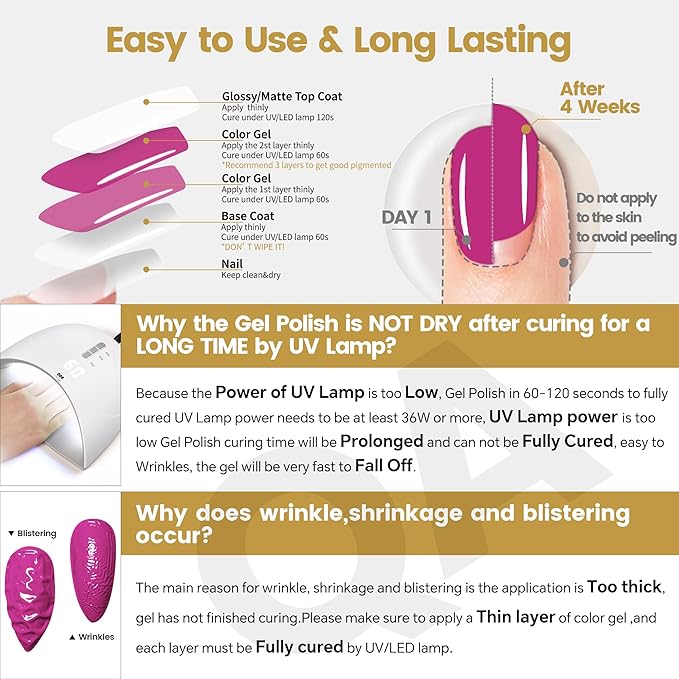 YTD Likomey Gel Nail Polish,15ml Fuchsia/Dragon Fruit Pink UV Nails Gel,Fall Winter Salon Home DIY Nail Art Manicure Pedicure Color Varnish,CS476