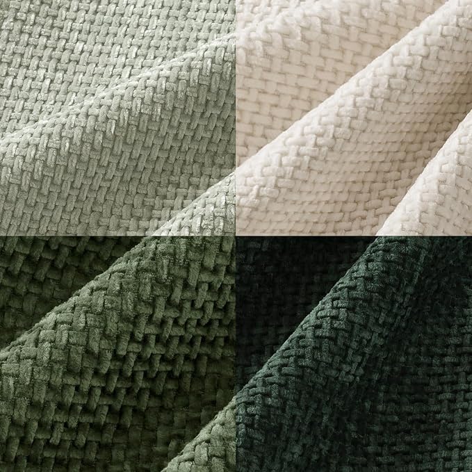 MIULEE Soft Decorative Chenille Pillow Covers Green 16x16 Pack of 4 | Nordic Home Decor, Nature-Inspired Green Set, Couch Throw Pillows, Farmhouse Boho Cushion Covers for Sofa Bed Living Room