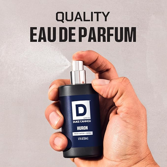 Duke Cannon Proper Cologne Huron | Men's Eau de Parfum | Fresh Water and Neroli | Aquatic, Fresh, Long-Lasting Scent | 1.7 fl oz (Pack of 2)
