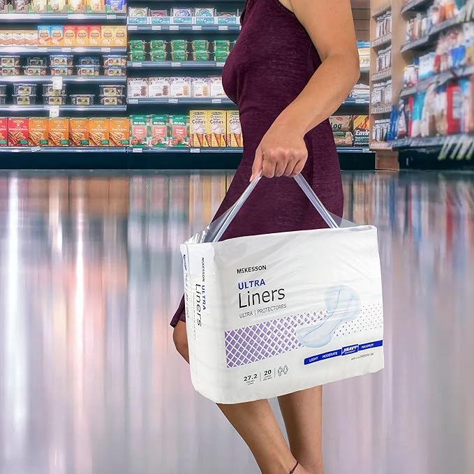 McKesson Incontinence Pads for Adult Women and Men [Pack of 80] Bladder Control and Postpartum Liners, Heavy Absorbency
