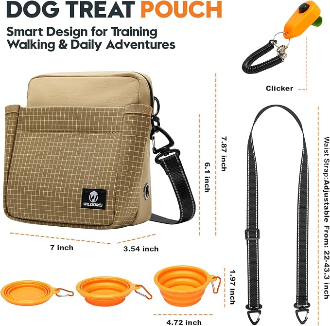 Dog Treat Pouch for Training, Magnetic Dog Walking Bag and Fanny Pack