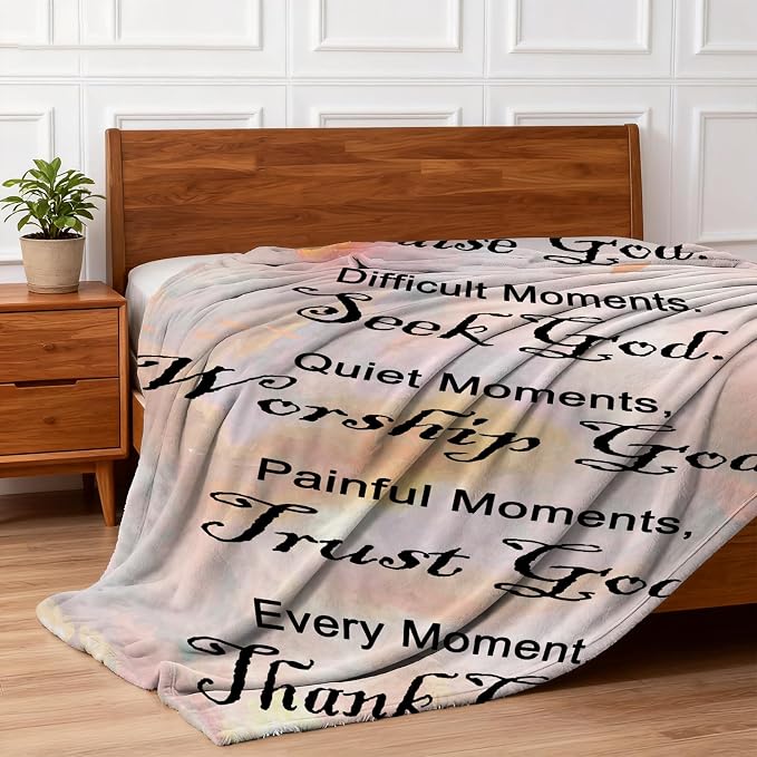 Christian Faith Inspirational Soft Throw Blanket - Religious and Spiritual Gift for Women/Men, Adults/Kids - Personalized 40"x60"