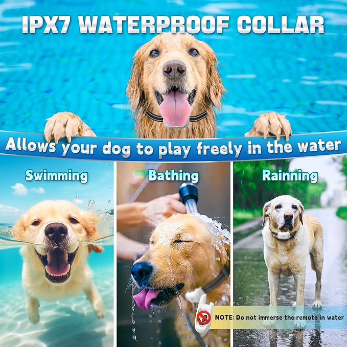 Dog Shock Collar with Remote Control- [Newly Upgraded] Training Collar for Small Medium Large Dogs, Electric Collar for Dogs Training Rechargeable, E Collar with Beep, Vibration & Shock-Lock Keypad