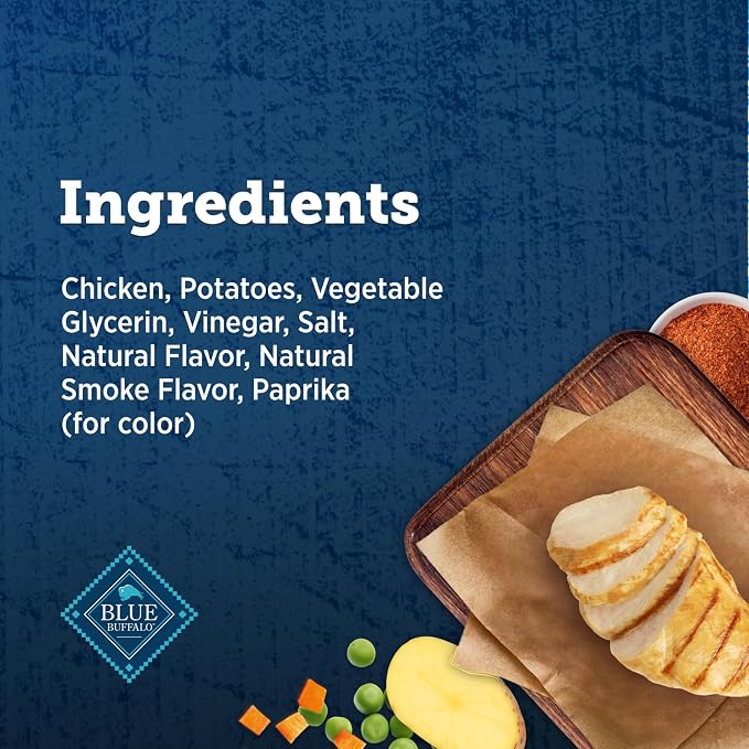 Blue Buffalo True Chews Premium Jerky Cuts Chicken Dog Treats, 4 oz | Real Chicken First, Made in the USA, No Artificial Preservatives, Corn, Wheat, or Soy