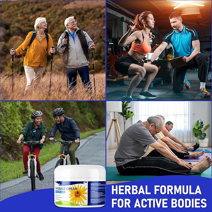 Arnica Massage Cream for Sore Muscles, Deep Tissue Massage Lotion with Natural Botanical Extracts, Non-Greasy Muscle Cream for Back, Neck & Shoulders, Moisturizing Body Massage Creams