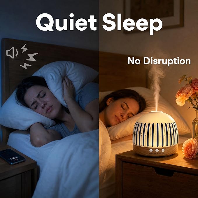 Essential Oil Diffuser Aromatherapy for Large Home, 300ML Aromatherapy Diffuser Humidifier, 3 Color LED Lights, Quiet Cool Mist Diffuser for Bedroom, Office, Gift for Mom Friend Women Gift (Blue)