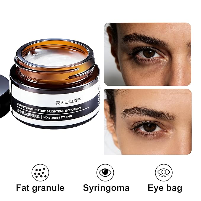 Snake Venom Eye Cream, Firming & Anti-Aging Treatment for Under Eye Bags, Dark Circles, Instantly Reduces Puffiness & Wrinkles, 1 Oz (2 Pack)