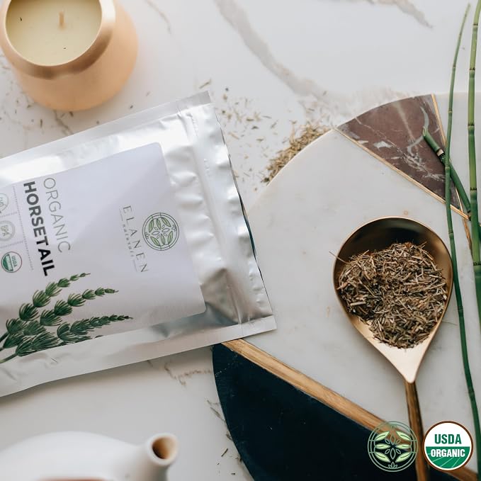 Organic Horsetail Herb 4 oz. (113g), USDA Certified Organic Cola de Caballo Hierba, Horse Tail Plant Tea, Shave Grass Loose Leaf for Hair Growth, Cut & Sifted