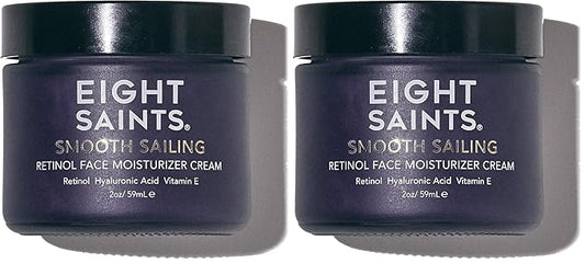 Eight Saints Retinol Facial Moisturizer Cream, For Firming Face, Neck & Eye Wrinkles and Lines, Deep Hydrating Lotion, Fragrance-Free, 2 Ounces (Pack of 2)