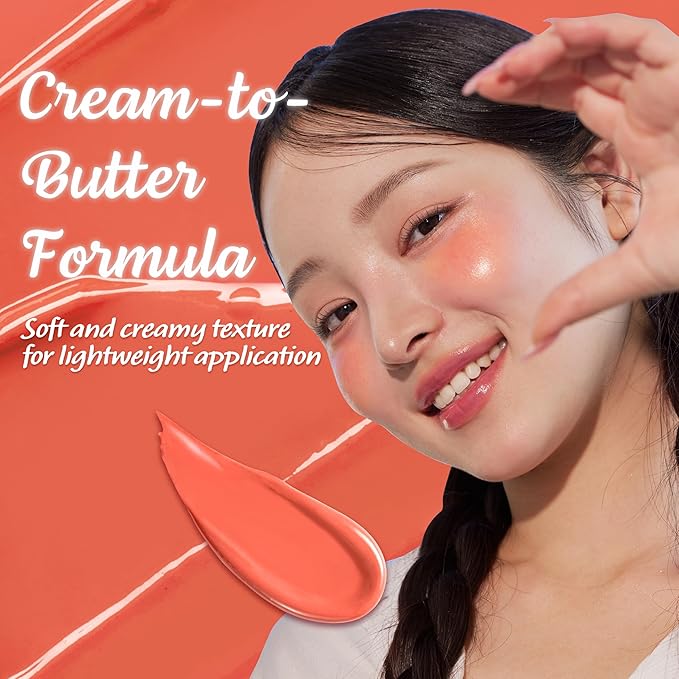 TOUCH IN SOL In My Heart Stick Blush (#Sunset Coral) - Cream Blush Stick for Korean Makeup, Lip & Cheek Multi-Use, Blendable Milk Blusher for Dewy Glow, Kbeauty (0.21 Oz)
