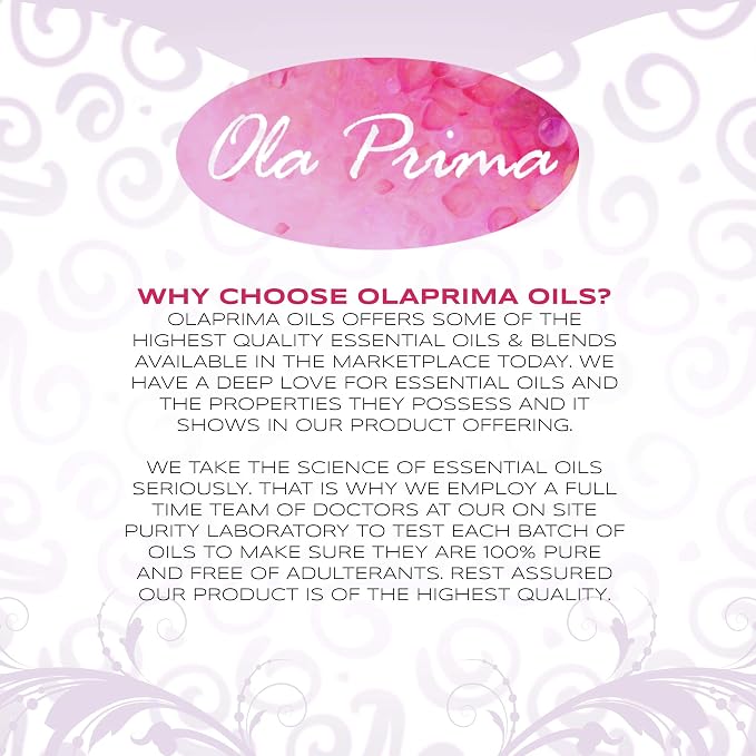 Ola Prima Rose Geranium Essential Oil Pure Therapeutic Grade for Aromatherapy Diffuser, Relaxation & Skincare (16oz Bulk)