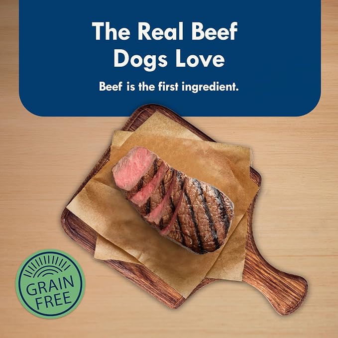 Blue Buffalo Delights NY Strip Small Breed Wet Dog Food, 3.5 oz, 12 ct | Grain-Free, Real Beef First, in Hearty Gravy, No Corn, Wheat, or Soy