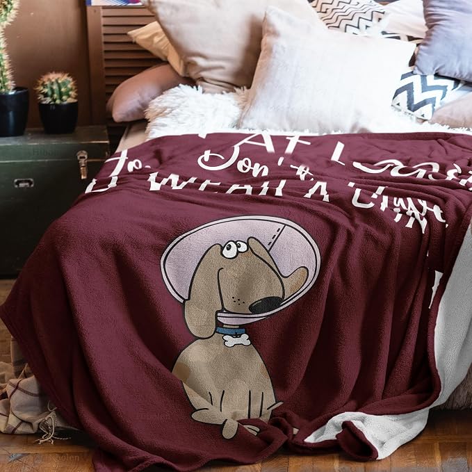 Get Well Gifts for Women/Men After Surgery Red Blanket 50"x60" | Feel Better/Get Well Soon Gifts for Women, Surgery Recovery Gift for Men, at Least You Dont Have to Wear A Cone