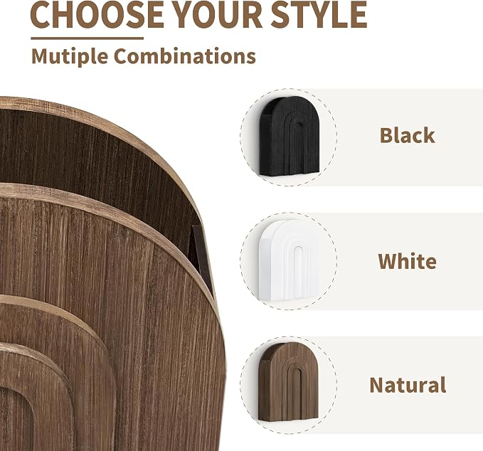 2 Pack Natural Wooden Wall Vase for Pampas Grass, Rustic Wall Decor | Wooden wall vase set for faux greenery and eucalyptus; rustic farmhouse wall decor for bathroom, hallway or entryway