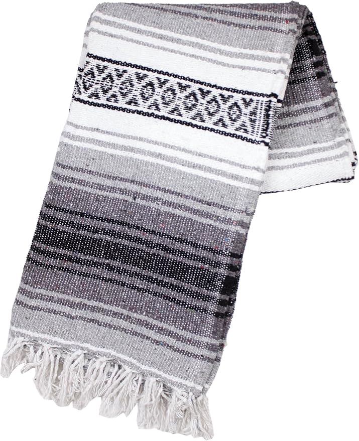 Canyon Creek Authentic Mexican Yoga Falsa Blanket (Grey)