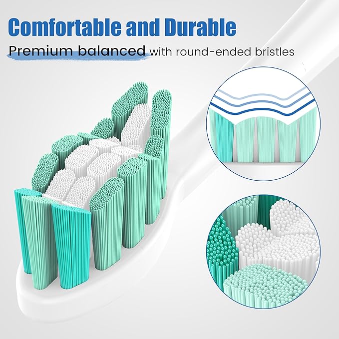 Replacement Toothbrush Heads for Philips Sonicare Replacement Brush Heads Compatible Electric Toothbrush Heads, 10 Pack, Black White