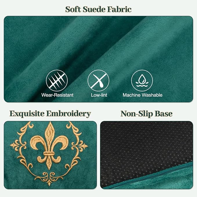 Cat Couch Bed, Supportive Dog Bed for Small Dogs, 24 Inch | Faux Suede Fabric, Pet Couch Sofa for Cats and Small Dogs, Non-Slip and Washable Removable Cover, Vintage Green