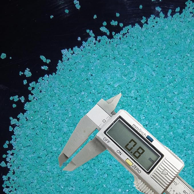 TWINKLING Glow in The Dark Crushed Glass, Broken Glass Glitter, Glow in The Dark Stones Gems Chips for DIY Resin Art Epoxy Crafts, Nail Art, Jewelry Making, Geode Painting, 0.85mm(100g) (Blue)