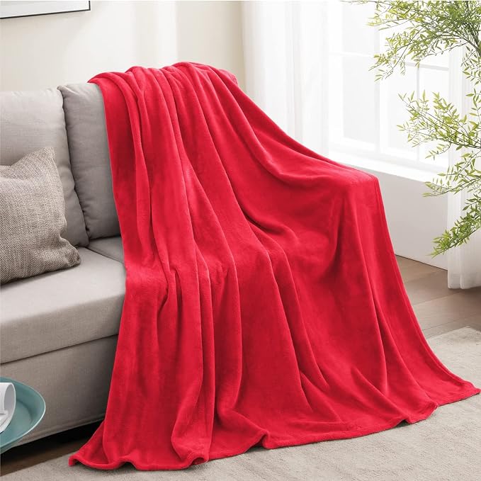 BEDELITE Fleece Blanket Soft Plush Throw for Couch Red 50"x70" | Ultra Soft Fleece, Plush Microfiber, Lightweight Warmth, All Season Comfort, Fade Resistant, Machine Washable, Couch Sofa Bed