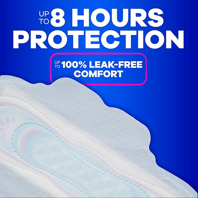 Always Ultra Thin Feminine Pads with Wings for Women, Size 1, Regular Absorbency, Unscented, Up to 100% Leak-Free Protection, 126 Count