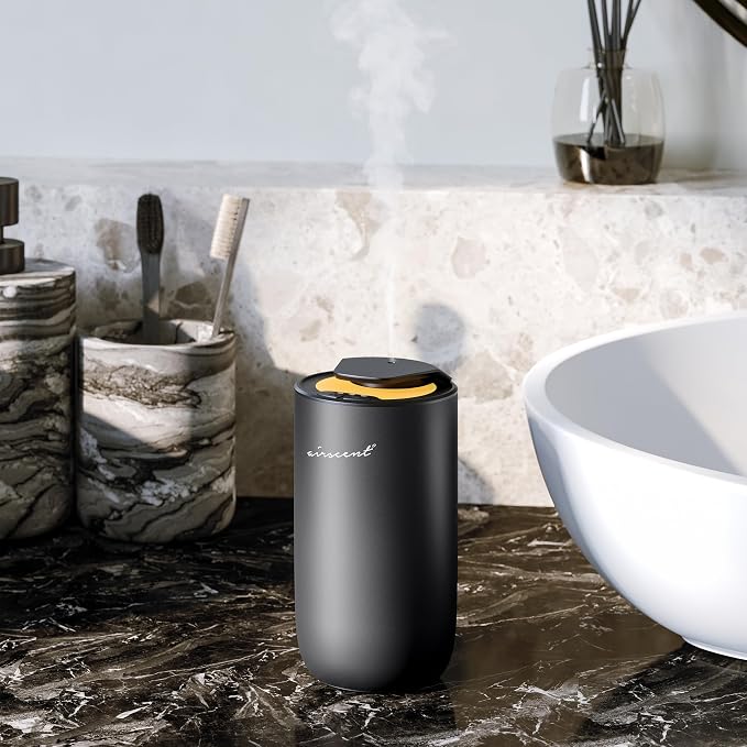 The AirScent Mini Waterless Diffuser - Black Finish - 15 mL Capacity | Night Light Feature - Aromatherapy Diffuser For Aesthetic Scenting For Homes Offices Spas & Hotels