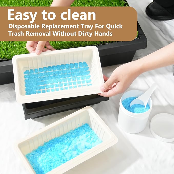 LUVCOSY 10 Disposable Potty Trays for PetSafe Portable Dog Potty, Sponge-Absorbent, Cornstarch-Based, Perfect for Urine Collection & Disposal (Pet Loo Not Included)