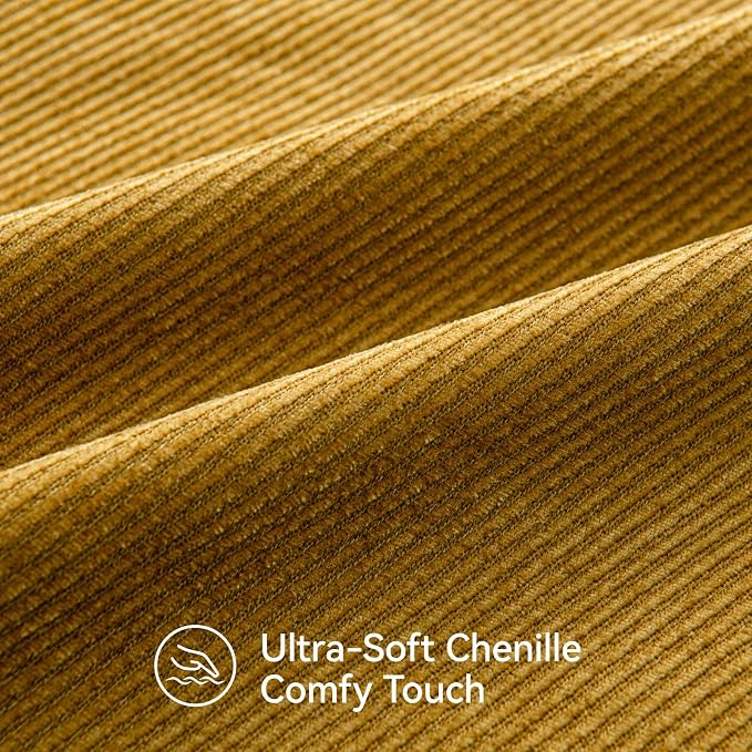 a moment Fall Decorative Throw Pillow Covers Pack of 2,20x20 Inch Yellow | Twill Chenille Cushion Covers for Sofa Living Room Couch Bed