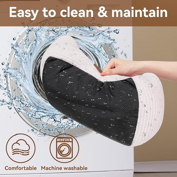 Zerbuger 20in Cream Rectangle Cat Dog Bed Machine Washable Sleeping Sofa | for Large Medium Small Pets Indoor Outdoor, Non-Slip Bottom Soft Puppy Bed Durable Orthopedic Calming Pet Cuddler