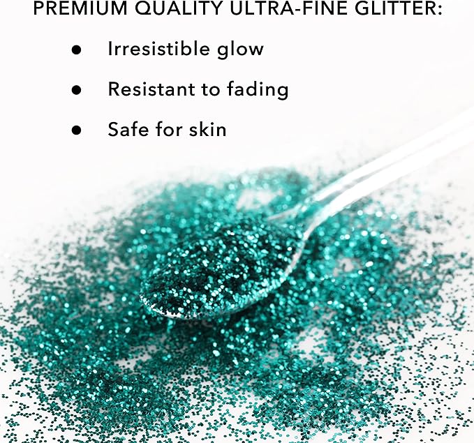 Nail Glitter - Green Fine Glitter in Jar - 4 Oz Glitter for Crafts - Christmas Glitter - Face Glitter - Candle Glitter - Body Glitter
