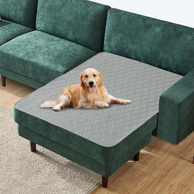 2026 Waterproof Chaise Dog Blanket (40"x50") Comfy Sofa Lounge Mat for Pets with Anti-Slip Back, Universal Incontinence Lightweight Liner Pad for Furniture Car Picnic etc Durable Washable, Light Grey