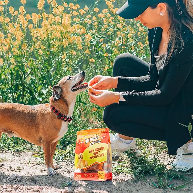 Jungle Calling Duck & Sweet Potato Treats, Fiber Rich, Limited Ingredient | Rawhide Free, Grain Free, Ideal for Picky Eaters, Perfect for Daily Rewards, For Small, Medium & Large Breeds, 10.6 Oz
