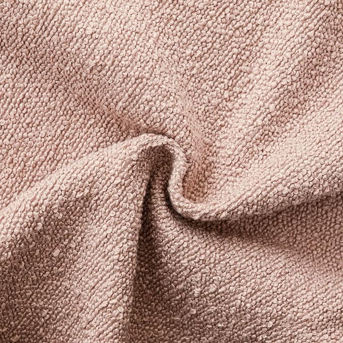 Foindtower Set of 2, Decorative Textured Boucle Throw Pillow Covers Accent Solid Pillow Cases Neutral Soft Cozy Couch Cushion Case for Chair Sofa Bedroom Living Room Home Decor 20 x 20 Inch Light Pink