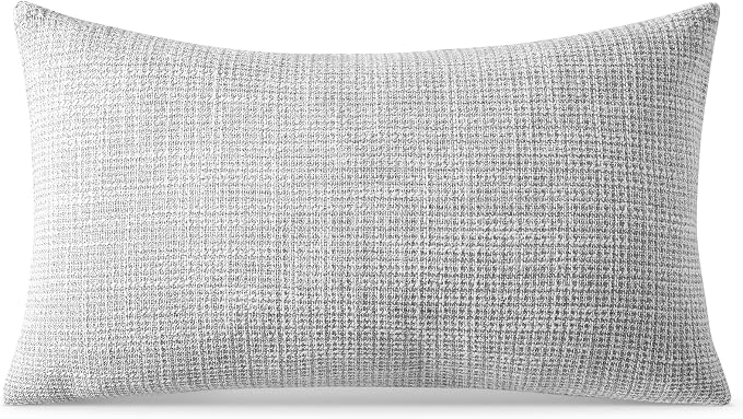 OTOSTAR Linen Throw Pillow Cover Set of 1 Decorative Lumbar Pillowcases Cushion Covers 16x24 Inch for Home Decor Sofa Bedroom Car 40 x 60CM Light Grey