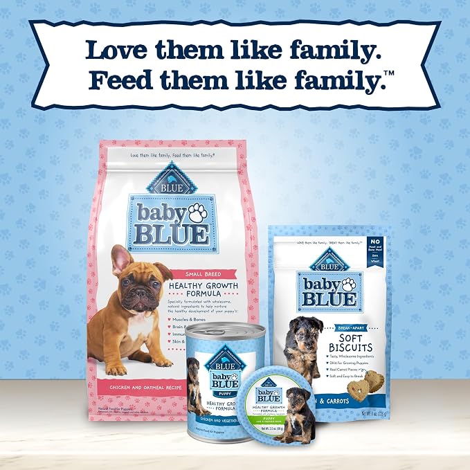 Blue Buffalo Baby BLUE Soft Biscuits Chicken & Carrots Puppy Treats, 8 oz | Great for Training, Easy to Break into Bite-Size Pieces, Made with DHA for Cognitive Development