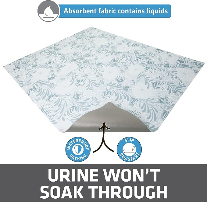 Drymate Cat Litter Box Mat, Litter Trapping Mat, Light Blue, 29x36 XL | Waterproof, Urine-Proof, Absorbent, Machine Washable, Soft on Paws, Contains Mess, Protects Floors, Kitten Supplies, USA Made