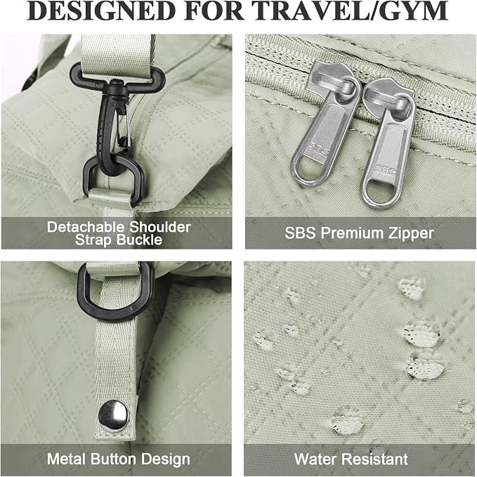 Travel Duffel Bag, Carry On Overnight Weekender Bags for Women | Travel Bag with Wet Pocket & Trolley Sleeve, For Spirit Airlines 18x14x8 Personal Item Bag