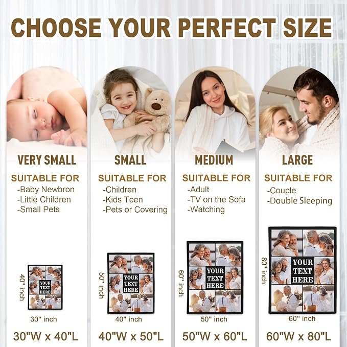 Yofair Ships Next Day, Custom Blanket with Picture Wedding Anniversary Valentines Day Gifts for Him Her Personalized Photo Blankets I Love You Couple Gift for Women Boyfriend Girlfriend Wife Husband