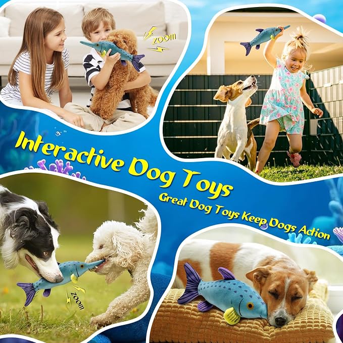 Fuufome Large Squeaky Dog Chew Toy, Ideal Dog Toys for Chewers, for Small and Medium Breed Puppies or Dogs