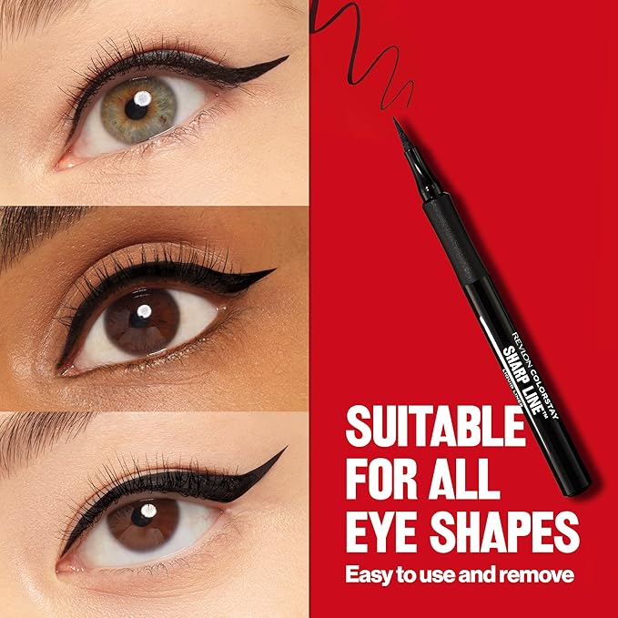 Revlon Liquid Eyeliner Pen, ColorStay Sharp Line Eye Makeup, Waterproof, Smudge-proof, Longwearing with Slim Tapered Tip, Sharp Line