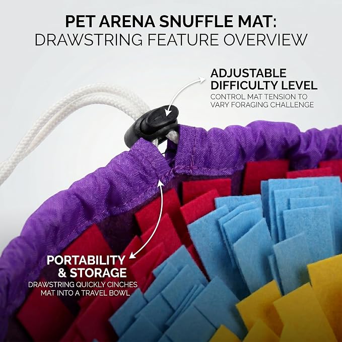 Snuffle Mat for Dogs, Multicolor Dog Enrichment Feeding Mat 19 Inch, Interactive Nose Work Sniff Mat for Dogs Puzzle Toy for Mental Stimulation, Slow Feeding and Anti-Boredom