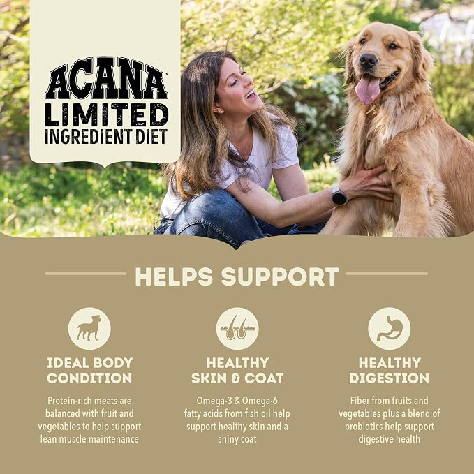 ACANA Singles Limited Ingredient Dry Dog Food Duck & Pear 22.5lb Bag | Grain Free, Made in the USA, Limited Ingredient, Global Quality Ingredients