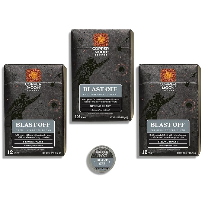 Copper Moon Single Serve Coffee Pods for Keurig K-Cup Brewers, Strong Roast, Blast Off Blend, 36 Count
