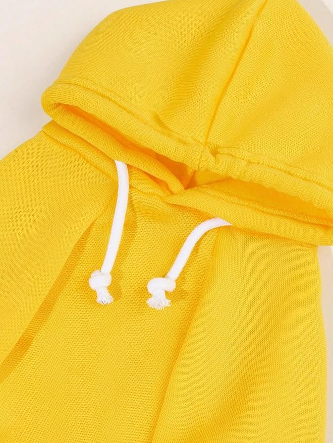 Basic Dog Hoodie Sweatshirt Puppy Sweater Warm Cat Costumes Pet Clothes for Chihuahua Puppy Kitten Small Medium Dogs Yellow Large